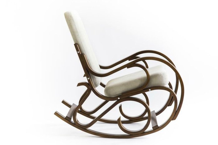 Кресло-качалка Луиза бело-коричневого цвета - купить Интерьерные кресла по цене 27843.0