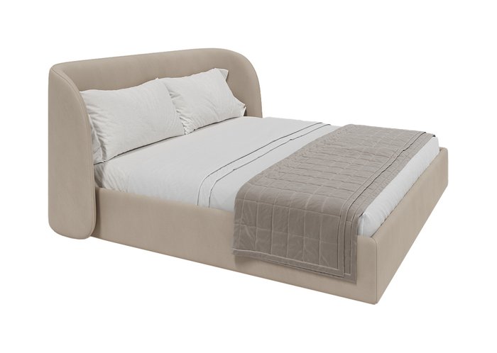 Кровать двуспальная Classic 200х200 бежевого цвета с подъемным механизмом - лучшие Кровати для спальни в INMYROOM