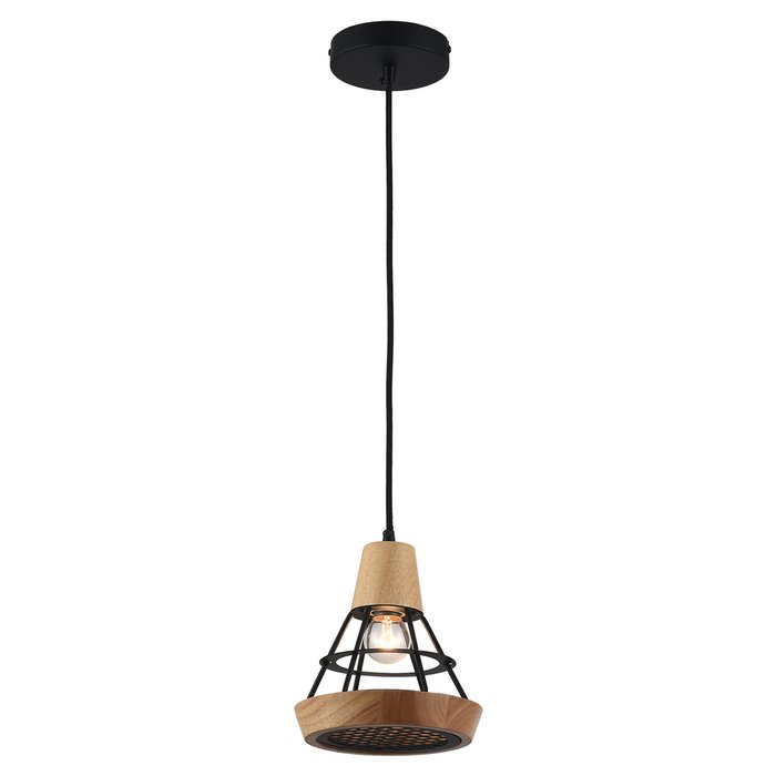 Подвесной светильник Lussole Loft Hisoka из дерева и металла