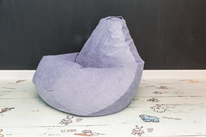 Кресло-мешок Груша в обивке из микровельвета лилового цвета  - лучшие Бескаркасная мебель в INMYROOM