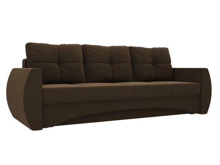 Прямой диван-кровать Сатурн темно-коричневого цвета