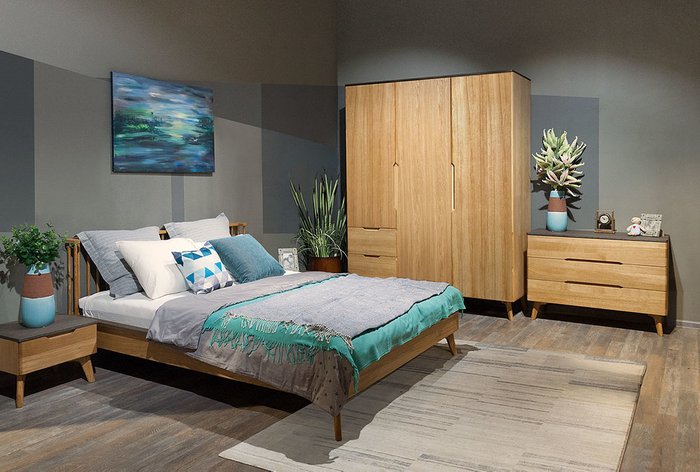 Кровать Elva 160x200 бежевого цвета с графитовой окантовкой - купить Кровати для спальни по цене 82350.0