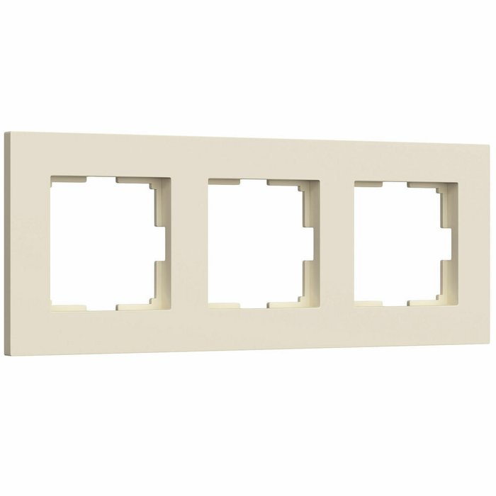 Рамка из пластика на 3 поста Slab айвори матовый W0032962 Рамка из пластика на 3 поста Slab айвори матовый W0032962