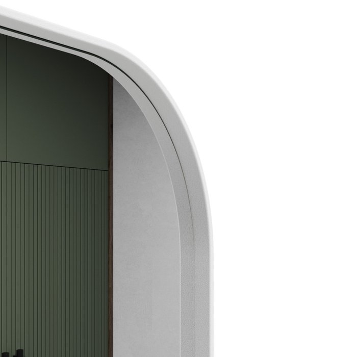 Дизайнерское настенное зеркало Kuvino M в тонкой металлической раме белого цвета - лучшие Настенные зеркала в INMYROOM