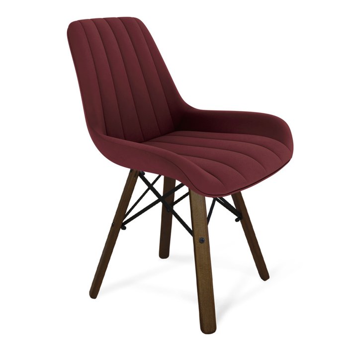 Обеденная группа из стола и двух стульев бордового цвета - купить Обеденные группы по цене 39070.0