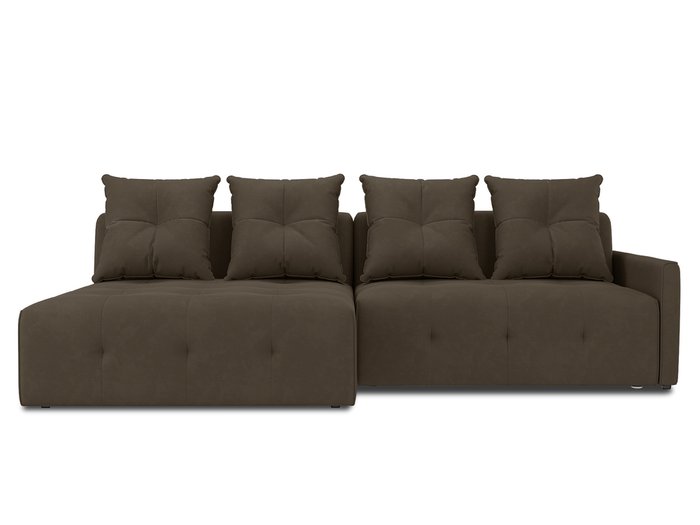 Угловой диван-кровать левый Bronks темно-коричневого цвета