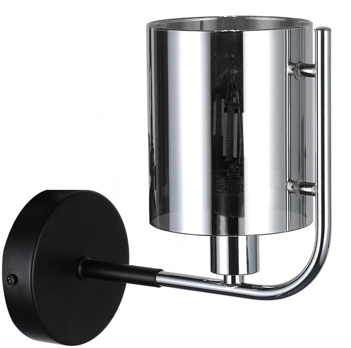 Бра Elegant 671/1A Chrome (стекло, цвет дымчатый) - купить Бра и настенные светильники по цене 2910.0 Бра Elegant 671/1A Chrome (стекло, цвет дымчатый) - купить Бра и настенные светильники по цене 2910.0