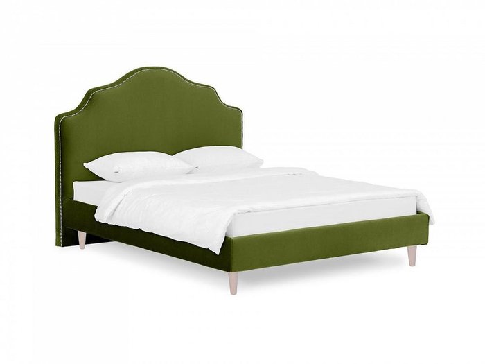 Кровать Queen II Victoria L 160х200 зеленого цвета с бежевыми ножками