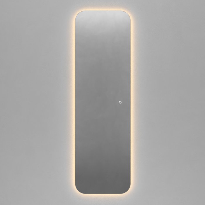 Прямоугольное настенное зеркало Kuvino NF LED L 54х179 с тёплой подсветкой и с сенсорной кнопкой