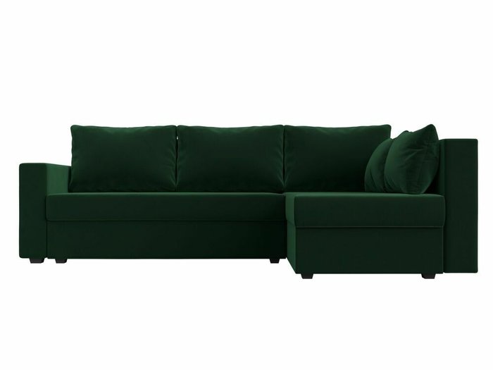 Угловой диван-кровать Мансберг зеленого цвета правый угол - купить Угловые диваны по цене 42999.0