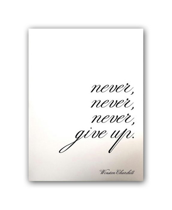 Постер "Never give up" А4
