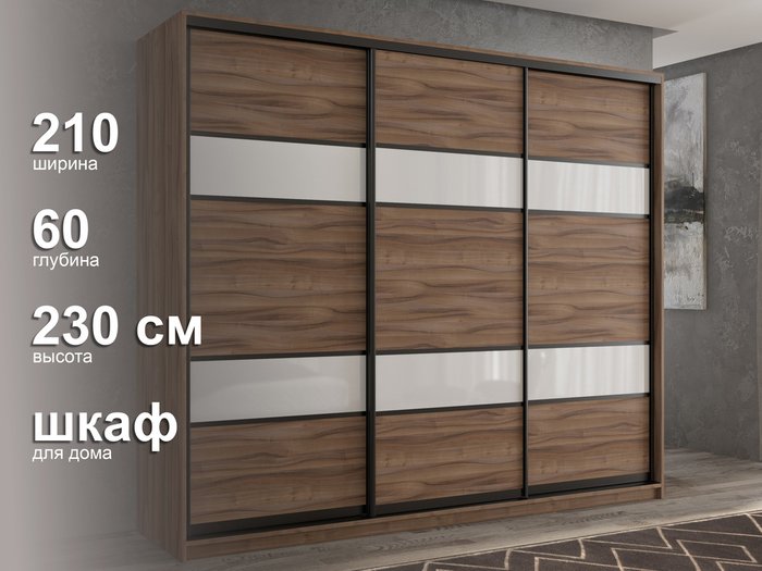 Шкаф-купе Кааппи-8 210 цвета Орех тьеполо  - лучшие Шкафы-купе в INMYROOM