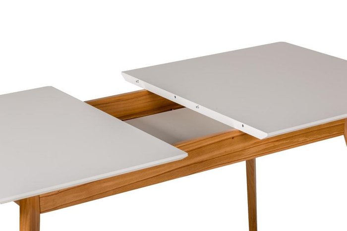 Раскладной обеденный стол Лунд бело-бежевого цвета - купить Обеденные столы по цене 34260.0