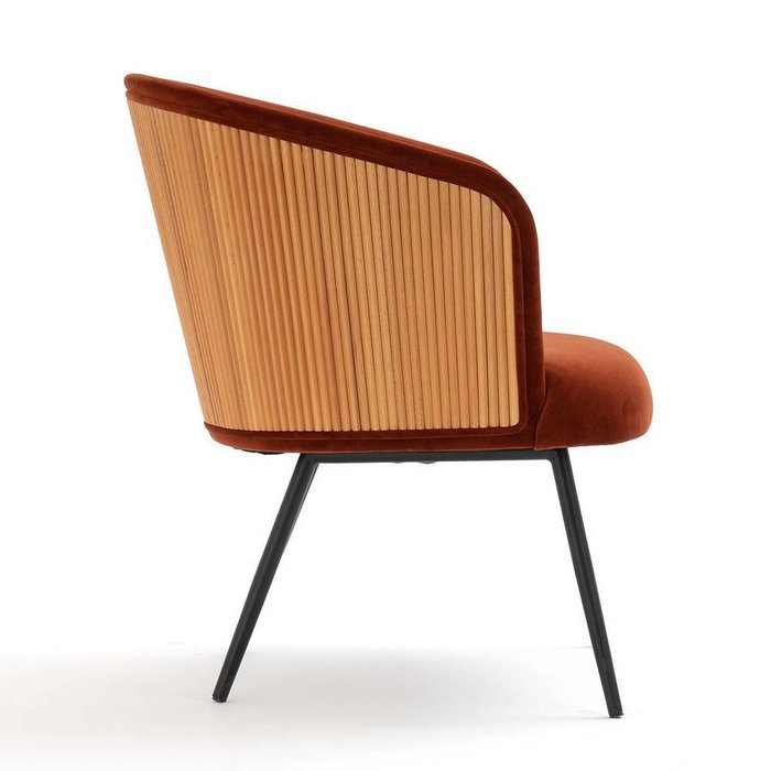 Кресло компактное из велюра Dolce коричневого цвета - лучшие Интерьерные кресла в INMYROOM