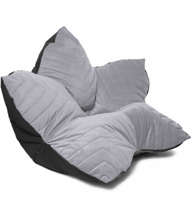 Кресло мешок Релакс Maserrati 19 XL серо-черного цвета