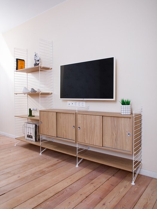 Тумба под телевизор Рагнар бежевого цвета - лучшие Тумбы для ТВ в INMYROOM Тумба под телевизор Рагнар бежевого цвета - лучшие Тумбы для ТВ в INMYROOM