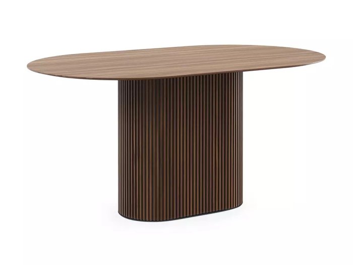 Стол обеденный овальный Mono Stripe 160 коричневого цвета Стол обеденный овальный Mono Stripe 160 коричневого цвета