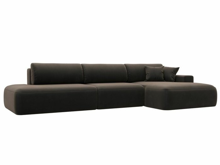Угловой диван-кровать Лига 036 Модерн Лонг темно-коричневого цвета правый угол