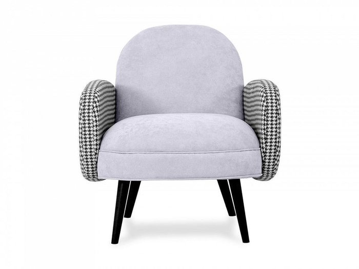 Кресло Bordo светло-серого цвета с черными ножками  - купить Интерьерные кресла по цене 38100.0