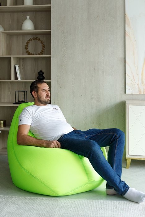 Кресло-мешок Груша 2XL в обивки из ткани оксфорд цвета лайм - купить Бескаркасная мебель по цене 2799.0
