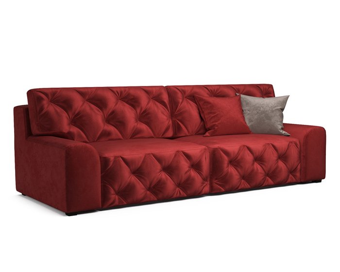 Прямой диван-кровать Милан красного цвета