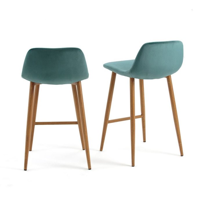Комплект из двух полубарных стульев Iena серо-бирюзового цвета - купить Барные стулья по цене 27549.0
