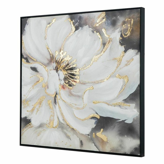 Картина Цветы 92х92 бело-серого цвета - купить Картины по цене 32010.0