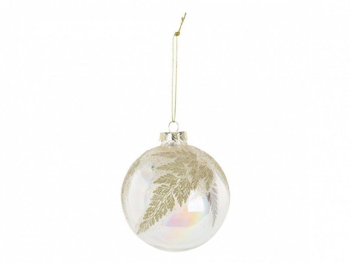 Елочное украшение шар Pearl Leaf из стекла