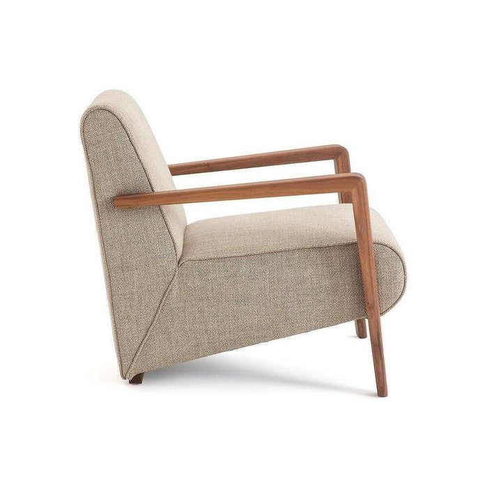 Кресло из вискозы и льна Sanami бежевого цвета - лучшие Интерьерные кресла в INMYROOM