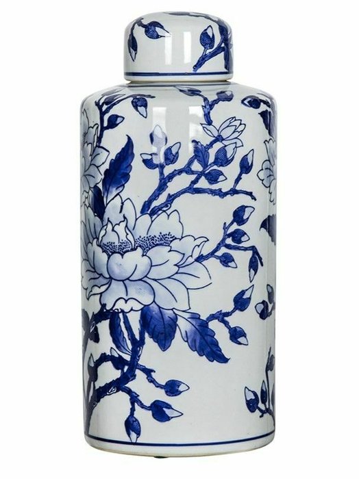 Фарфоровая ваза M бело-синего цвета - купить Вазы  по цене 8530.0