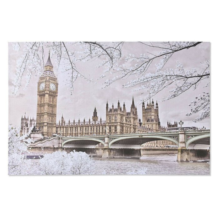 Картина Белый Позолоченный Пурпурин Лондон Loft 150 x 3 x 100 cm (2 штук)