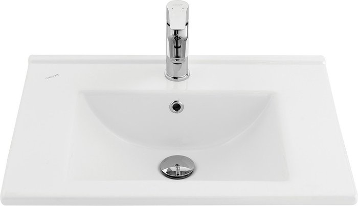 Тумба для ванной комнаты Женева бело-коричневого цвета с умывальником  - купить Тумбы под раковину по цене 45572.0