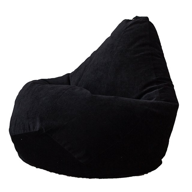 Кресло-мешок Груша в обивке из микровельвета черного цвета 