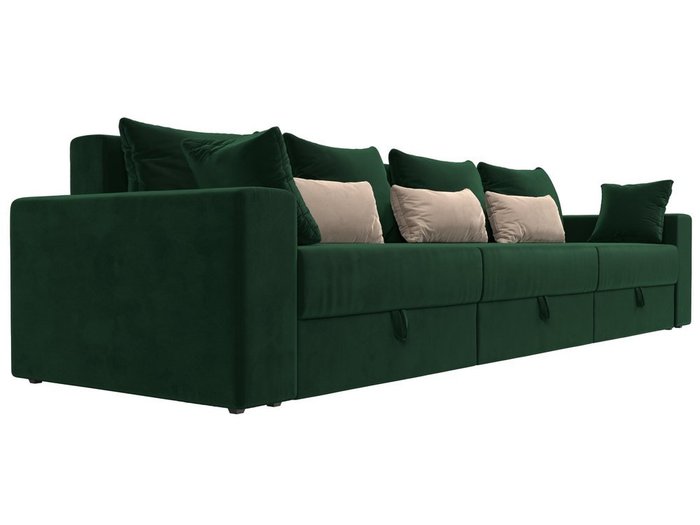 Прямой диван-кровать Мэдисон Long зелено-бежевого цвета - лучшие Прямые диваны в INMYROOM