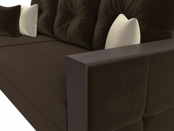 Угловой диван-кровать Валенсия коричневого цвета левый угол - лучшие Угловые диваны в INMYROOM