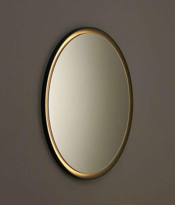 Парящее круглое зеркало Special B с подсветкой в тёмно-серой раме - купить Настенные зеркала по цене 27200.0