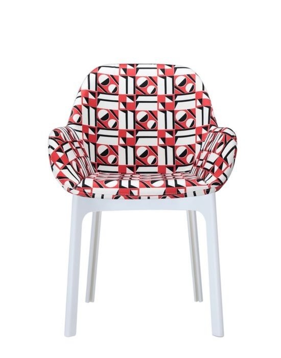 Стул Clap Double J. Geometrico красный с белыми ножками - купить Обеденные стулья по цене 82800.0