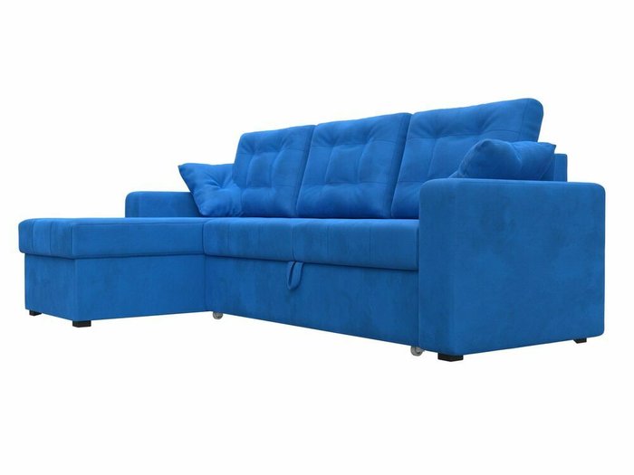 Угловой диван-кровать Камелот голубого цвета левый угол - лучшие Угловые диваны в INMYROOM