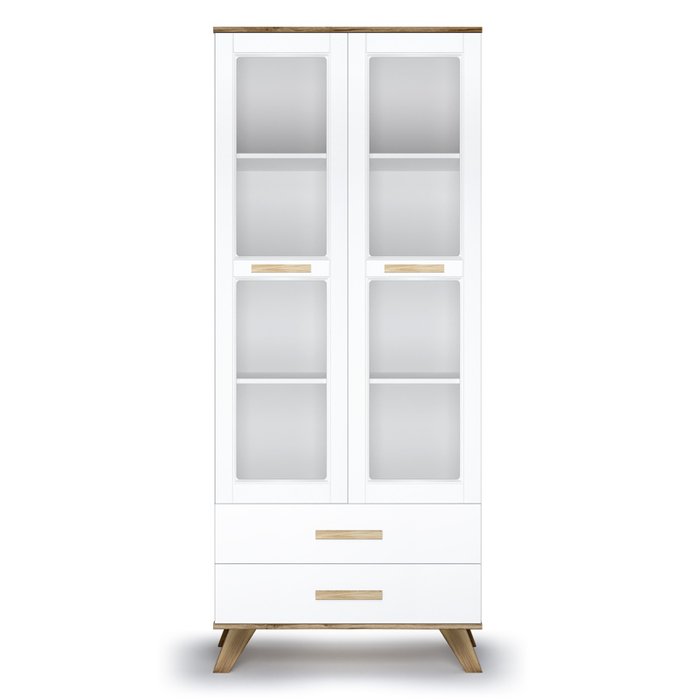 Книжный шкаф Вега белого цвета - купить Книжные шкафы по цене 20624.0