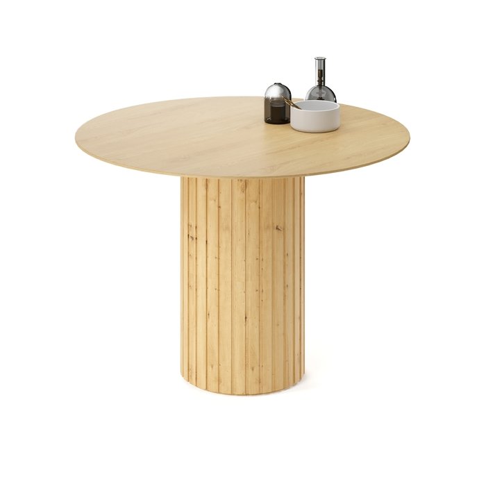 Обеденный стол круглый Кейд бежевого цвета - купить Обеденные столы по цене 76962.0