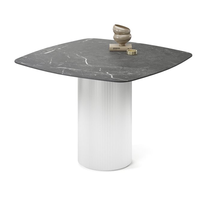 Обеденный стол квадратный Алия на серебряном основании - купить Обеденные столы по цене 62192.0