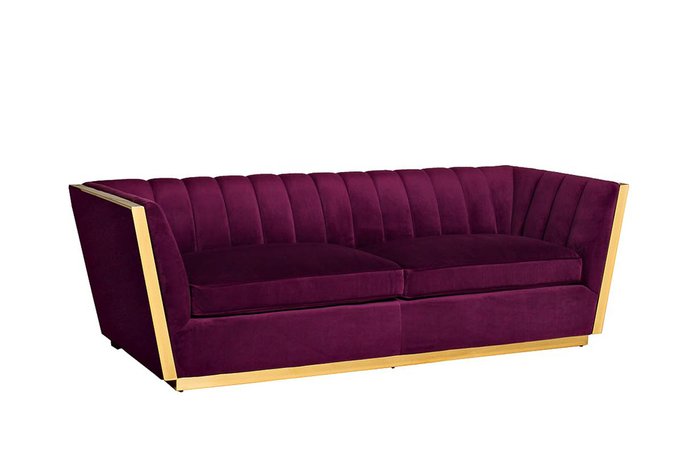 Диван трехместный велюр фиолетового цвета - купить Прямые диваны по цене 151600.0