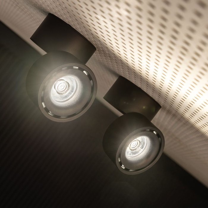 Накладной потолочный светодиодный светильник DLR031 15W 4200K 3100 черный матовый Klips - лучшие Накладные споты в INMYROOM