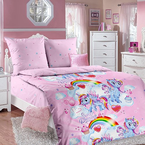 КПБ 'ДайПоспать', 1,5 спальный с 2-мя наволочками 70х70, бязь, 100 % хлопок, пл. 125 гр./кв.м., 'Волшебный мир' КПБ 'ДайПоспать', 1,5 спальный с 2-мя наволочками 70х70, бязь, 100 % хлопок, пл. 125 гр./кв.м., 'Волшебный мир'