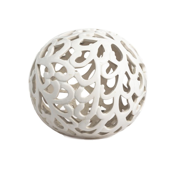 Шар декоративный Белый из керамики