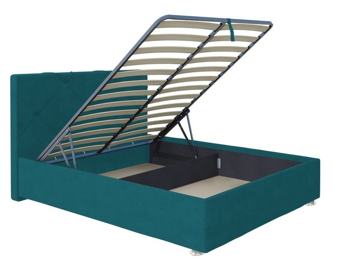Кровать Моранж 140х200 темно-зеленого цвета с подъемным механизмом - купить Кровати для спальни по цене 33220.0