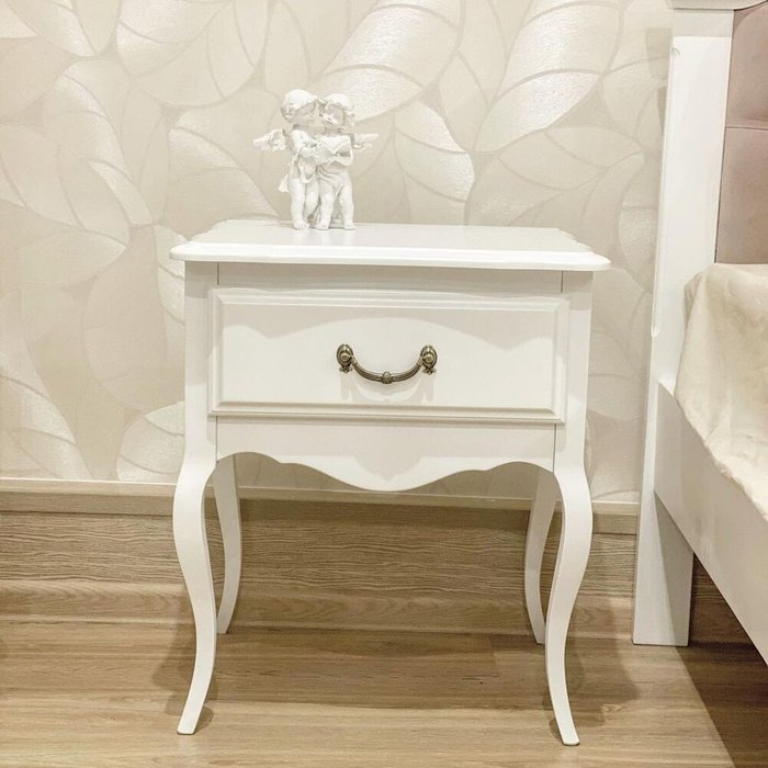 Прикроватная тумба Малонн Ави белого цвета - лучшие Прикроватные тумбы в INMYROOM Прикроватная тумба Малонн Ави белого цвета - лучшие Прикроватные тумбы в INMYROOM