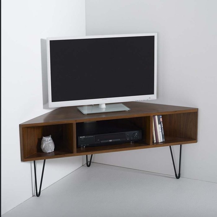 ТВ-тумба угловая в винтажном стиле Watford коричневого цвета - купить Мебель для ТВ и медиа по цене 25990.0