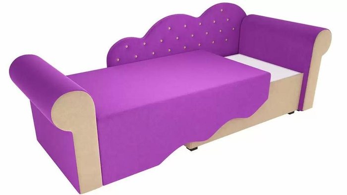 Диван-кровать Тедди бежево-фиолетового цвета  - купить Прямые диваны по цене 21290.0