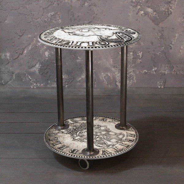 Кофейный столик на колесиках с оригинальным принтом - купить Кофейные столики по цене 8800.0